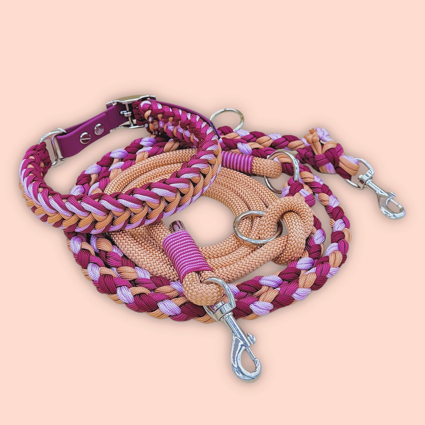 Collar de tulipán X Correa trenzada de paracord de 4 hebras